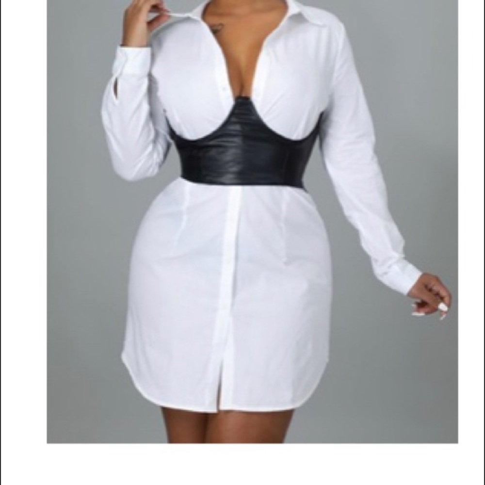🔥🔥White Oversized Corset Dress